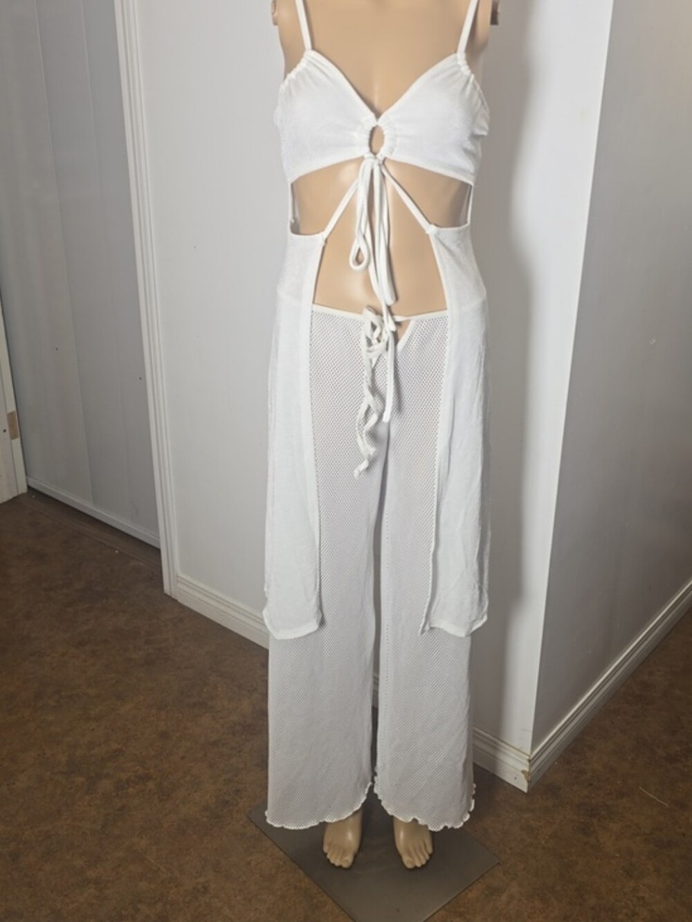 High Low Dressy Stretchy White Top - OS